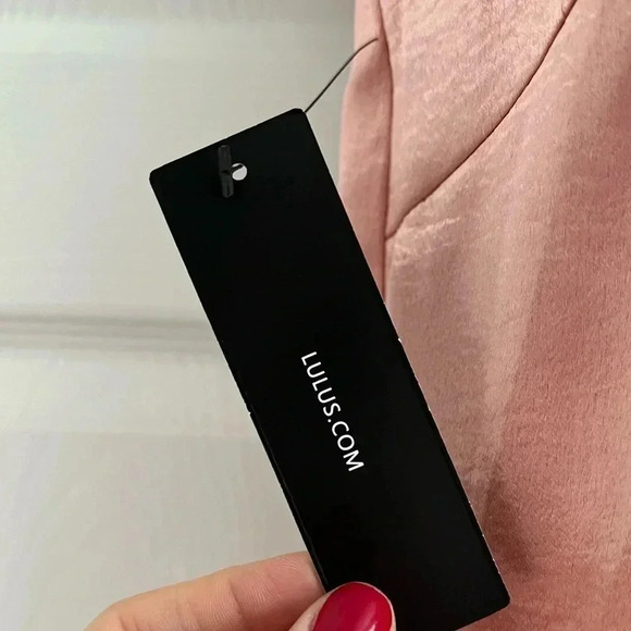 Lulu’s Purely Divine Blush Pink Satin Halter Midi Dress NWT - Picture 8 of 13